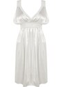 Trendyol Curve Weaving Lace Nightgown in Ecru Satin