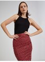 Červená dámská vzorovaná pouzdrová sukně ORSAY - Dámské