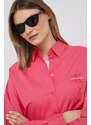 Košile Calvin Klein Jeans růžová barva, relaxed, s klasickým límcem