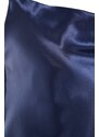 Trendyol Navy Blue Degajee Collar Back Detailed Satin Woven Nightgown