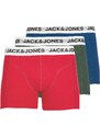 JACK & JONES Boxerky červená / černá / bílá