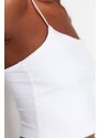 Trendyol Khaki-White 2-Pack Cotton Spaghetti Straps Crop, Stretchy Knit Undershirt