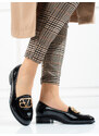 W. POTOCKI Black women's shoes made of patent leather Potocki