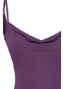 Trendyol Purple Scalloped Collar Straps, Flexible Knitted Snap fastener Body