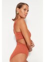 Trendyol Tile One-Shoulder Cut Out/Windowed Textured Regular Leg Swimsuit