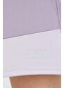Kraťasy EA7 Emporio Armani dámské, fialová barva, s potiskem, medium waist