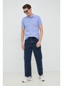 Bavlněné polo tričko Polo Ralph Lauren fialová barva