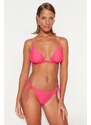 Trendyol Fuchsia Tie-Up Regular Leg Bikini Bottom