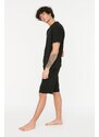 Trendyol Black Knitted Shorts Pajamas Set