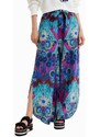 Bavlněné kalhoty Desigual široké, high waist