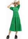 Šaty Desigual zelená barva, midi