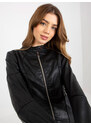 BASIC Černá koženková dámská bunda --black