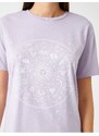 Koton Zodiac Printed T-Shirt Short Sleeved Crew Neck