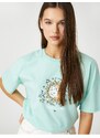 Koton Short Sleeve T-Shirt with Printed Crewneck