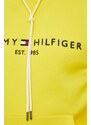 Mikina Tommy Hilfiger pánská, žlutá barva, s kapucí, s aplikací