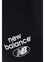 Tepláky New Balance černá barva, s potiskem, MP31515BK-5BK