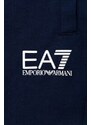 Dětské bavlněné šortky EA7 Emporio Armani tmavomodrá barva