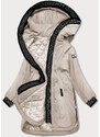 S'WEST Tmavě béžová dámská bunda s ozdobnou lemovkou (B8150-12)