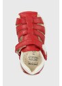 Dětské kožené sandály Geox červená barva