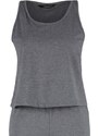 Trendyol Anthracite Cotton Halter Collar Undershirt-Capri Knitted Pajama Set