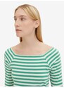 Světle zelené dámské pruhované tričko s dlouhým rukávem Tom Tailor - Dámské