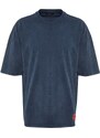 Trendyol Limited Edition Indigo Oversize/Wide Fit Pale 100% Cotton Thick T-Shirt