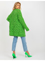 Fashionhunters Světle zelený dámský prolamovaný kardigan s přídavkem vlny