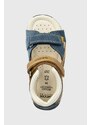 Dětské kožené sandály Geox béžová barva