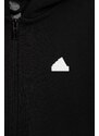 Dětská mikina adidas U FI 3S FZ černá barva, s kapucí, s aplikací