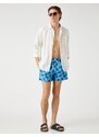 Koton Swimsuit Shorts Turtle Printed, Pockets, Tie Waist