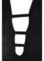 Trendyol Black Knitted Snaps Window/Cut Out Detail Body