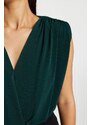 Trendyol Emerald Waistband Double Breasted Neck Flexible Snaps Knitted Bodysuit