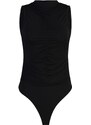 Trendyol Black Drawstring Detailed, Stretchy Snap-On Knitted Bodysuit