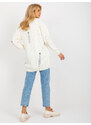 Fashionhunters Ecru oversized cardigan s dírkami RUE PARIS