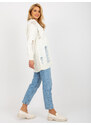 Fashionhunters Ecru oversized cardigan s dírkami RUE PARIS