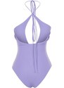 Trendyol Lilac Barbell Neck Tie Regular Leg Plavky