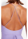 Trendyol Lilac Barbell Neck Tie Regular Leg Plavky