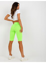 BASIC NEONOVĚ ZELENÉ BIKER SHORTS -FLUO GREEN Zelená