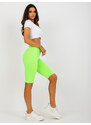 BASIC NEONOVĚ ZELENÉ BIKER SHORTS -FLUO GREEN Zelená