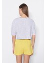 Trendyol Yellow 100% Cotton Printed T-shirt-Shorts Knitted Pajama Set