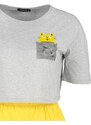 Trendyol Yellow 100% Cotton Printed T-shirt-Shorts Knitted Pajama Set