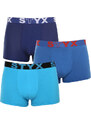 3PACK pánské boxerky Styx sportovní guma modré (3G96789)