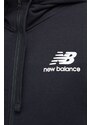 Mikina New Balance pánská, černá barva, s kapucí, s potiskem, MJ31536BK-6BK