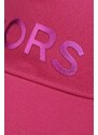 Dětská bavlněná čepice Michael Kors fialová barva, s aplikací