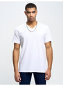 Big Star Man's V_neck_ss T-shirt 152533 Cream-101