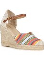 Espadrilky Geox D GELSA béžová barva, na klínku, D35TPA 01143 C0G5F