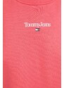 Mikina Tommy Jeans dámská, růžová barva, s potiskem