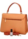 Dámská kabelka do ruky meruňkově oranžová - DIANA & CO Perforny oranžová