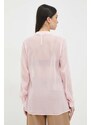 Košile Guess dámská, růžová barva, regular, s klasickým límcem