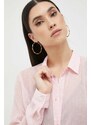 Košile Guess dámská, růžová barva, regular, s klasickým límcem